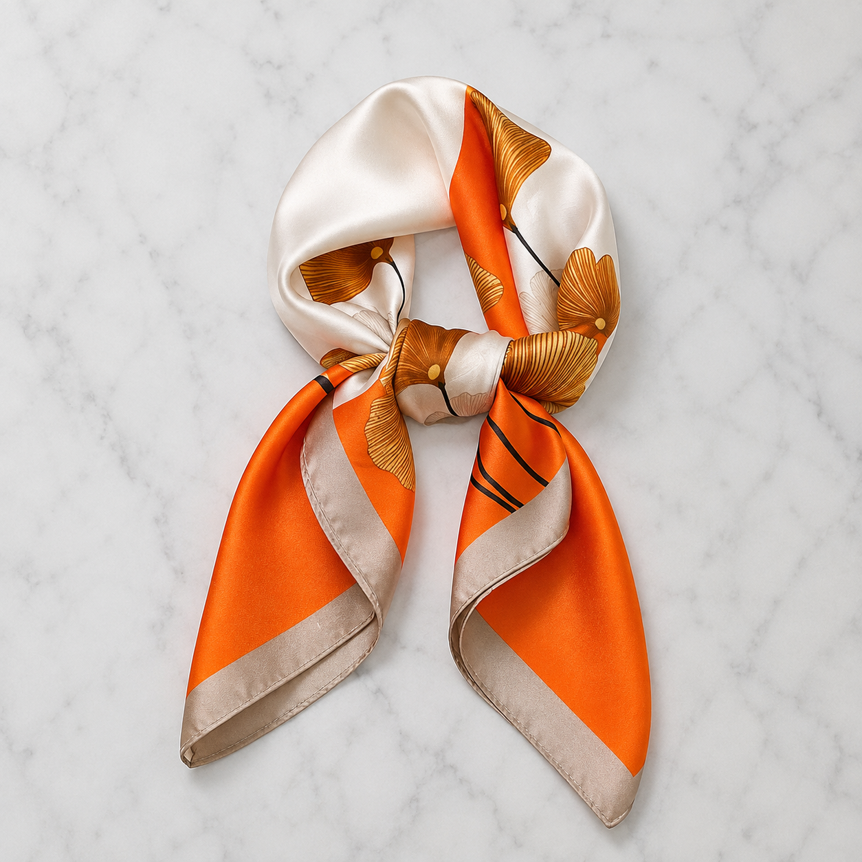 Blossom Beige Orange | 4 stk | Skjerf 70cm x 70cm