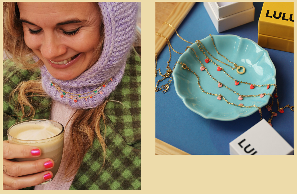 Startpakke LULU Copenhagen - The Candy Shop øredobber + Ring Bar + Armbånd + Halskjeder + Øredobber